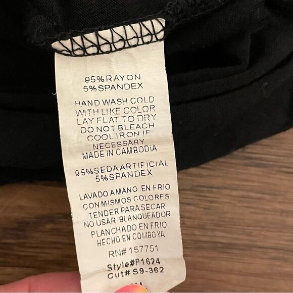 Shop Basic Black Blouse With Gold Button Detail Along Sides Size XL - Picture 5 of 11